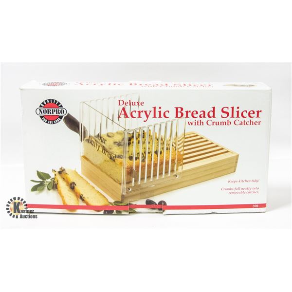 NEW REPACKED NOR PRO DELUXE ACRYLIC BREAD SLICER