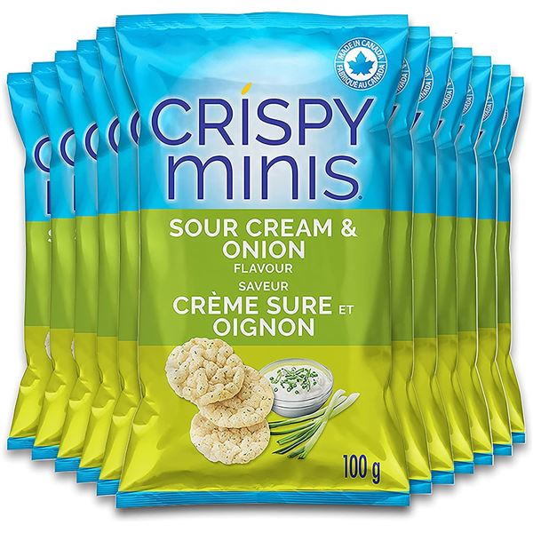 NEW CASE OF 12 QUAKER CRISPY MINIS RICE CHIPS