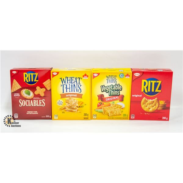 NEW BOX OF 4 CHRISTIE CRACKER AND WHEAT THINS