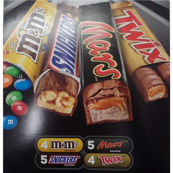 NEW BOX OF 18 FULL SIZE ASSORTED CHOCOLATE BARS