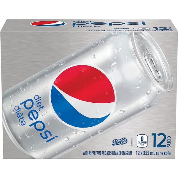 NEW CASE OF 12 DIET PEPSI 355ML CANS OF POP