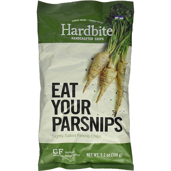 BOX OF 12 BAGS OF HARDBITE PARSNIPS CHIPS 150G PER