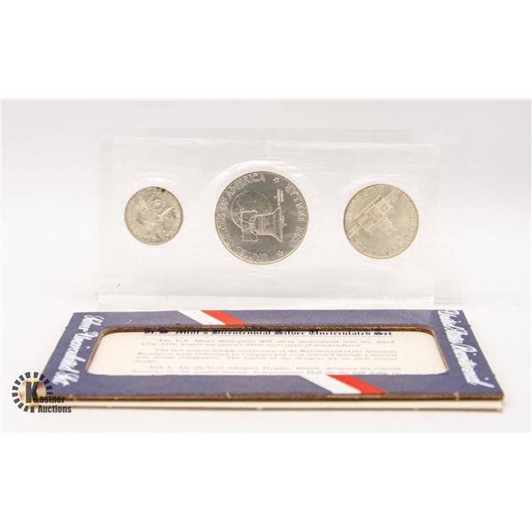 1776-1976 SILVER USA 3 COIN UNCIRCULATED SET