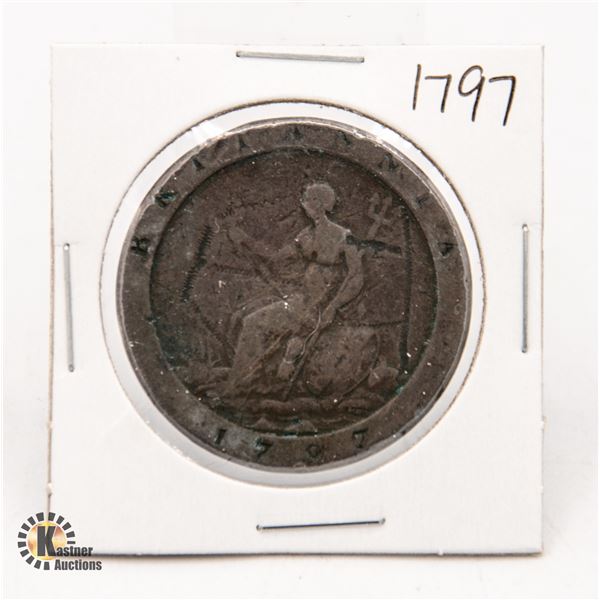 1797 GREAT BRITAIN "CARTWHEEL" ONE PENNY COIN