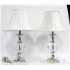 Image 1 : PAIR OF CHROME AND GLASS TABLE LAMPS