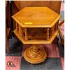 VINTAGE MAPLE PENTAGON SHAPED END TABLE