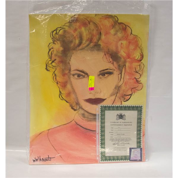 WILLIAM VERDULT ART C/W COA "CYBIL"