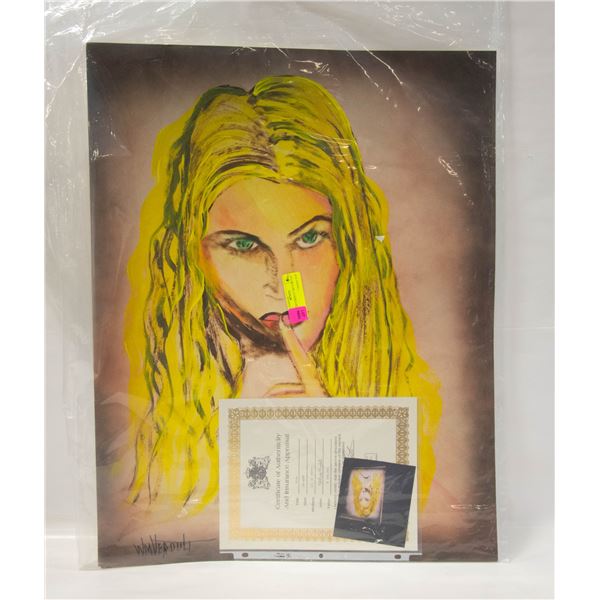 WILLIAM VERDULT ART C/W COA "DIVA"