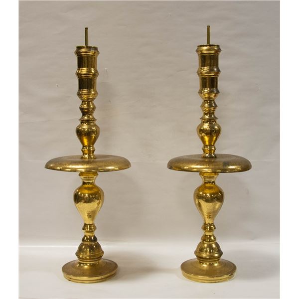 SET OF BRASS CANDLE HOLDERS