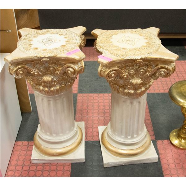 PAIR ORNATE PLANT STAND PEDESTALS