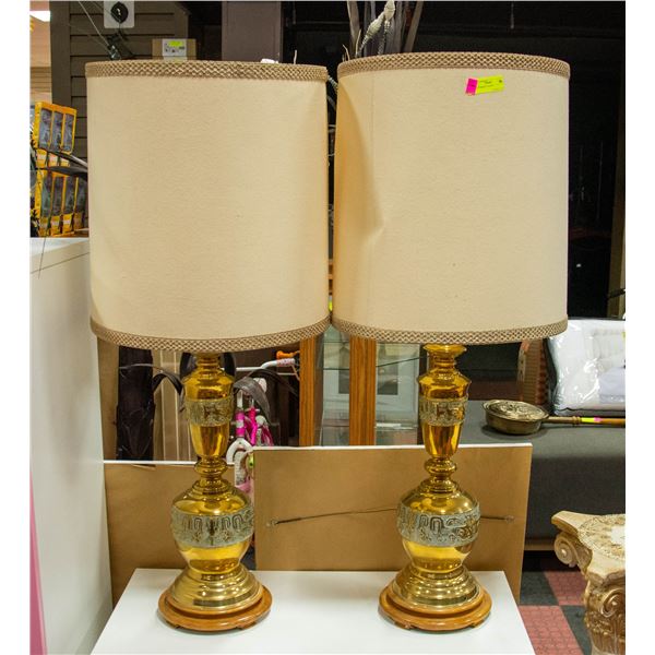 SET OF BRASS LIGHTS 45" TALL