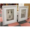 Image 1 : PAIR OF WHITE WOOD FRAMES WITH MATTING