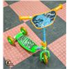 Image 1 : DINO 3-WHEEL SCOOTER - GREEN WITH ORANGE