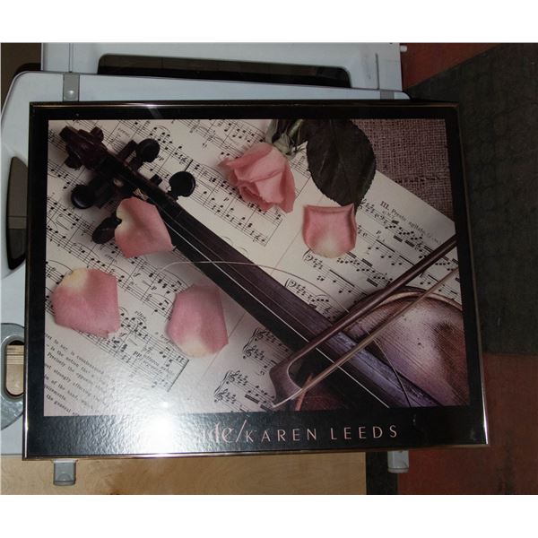 VINTAGE MUSIC PRINT W/FRAME 22 X 28 IN
