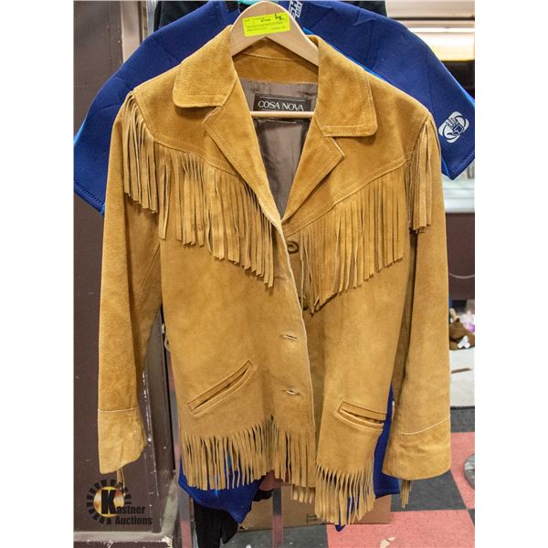 VINTAGE COSA NOVA LEATHER FRINGED JACKET -