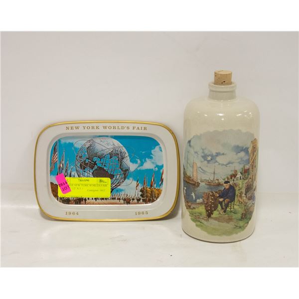 VINTAGE NEW YORK WORLDS FAIR TRAY 7 1/2” X 5  -