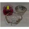 Image 1 : CRANBERRY GLASS MOUTHBLOWN CANDLE HOLDER