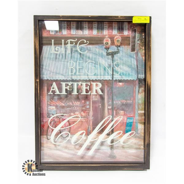 LIFE BEGINS AFTER COFFEE LIGHT UP BISTRO ART SIGN