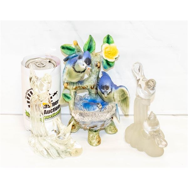 VINTAGE 1960s SPAGETTI NEST BIRDS /  1 GLASS