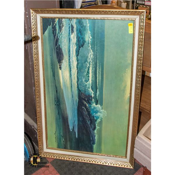 VINTAGE "GOLDEN SURF " ART PRINT