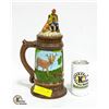 Image 1 : HAND PAINTED LIDDED STEIN APPROX 12" TALL W/LID ON