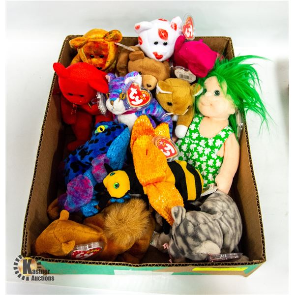BOX WITH ESTATE COLLECTION OF TY'S INCLUDING
