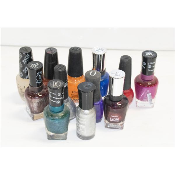 NEW 12 BRAND NAME NAIL POLISH BOTTLES