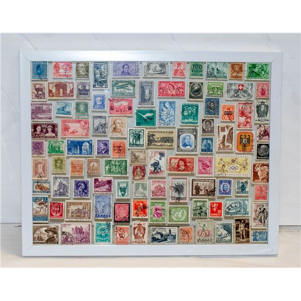 WORLD STAMP COLLECTION UNDER GLASS,