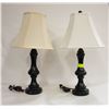 Image 1 : PAIR OF MATCHING TABLE LAMPS - ONE SHADE IS