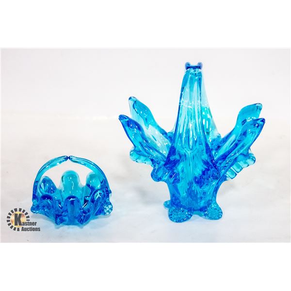 MCM CHALET ART STYLE AQUAMARINE BASKET 6” / MINI