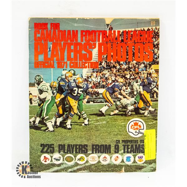 VINTAGE CFL PLAYER'S PHOTOS OFFICIAL 1971