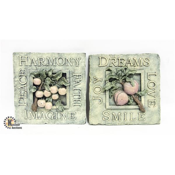 LOT OF 2 GARDEN STONES