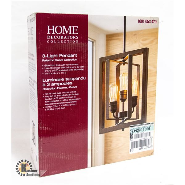 BRAND NEW 3 LIGHT IRON LIGHT CEILING FIXTURE