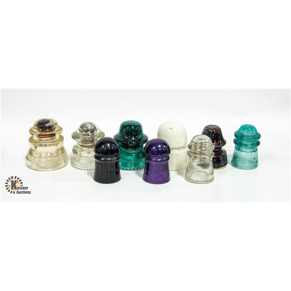 9 VINTAGE INSULATORS