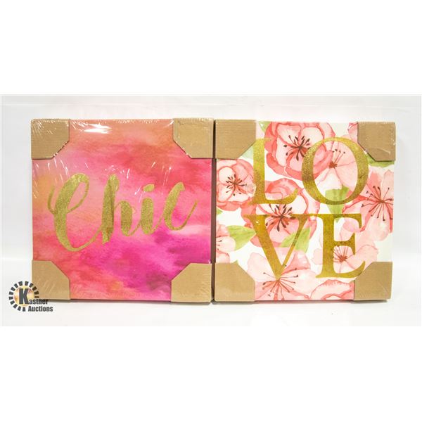 2 STRETCHED CANVAS ART PRINTS