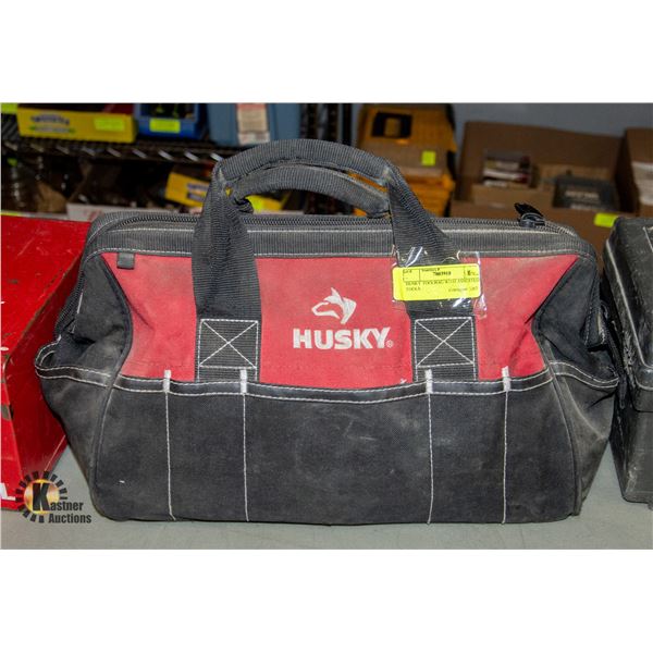 HUSKY TOOLBAG WITH ASSORTED TOOLS