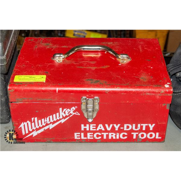MILWAUKEE TOOL BOX WITH ASSORTED DRILL BITS