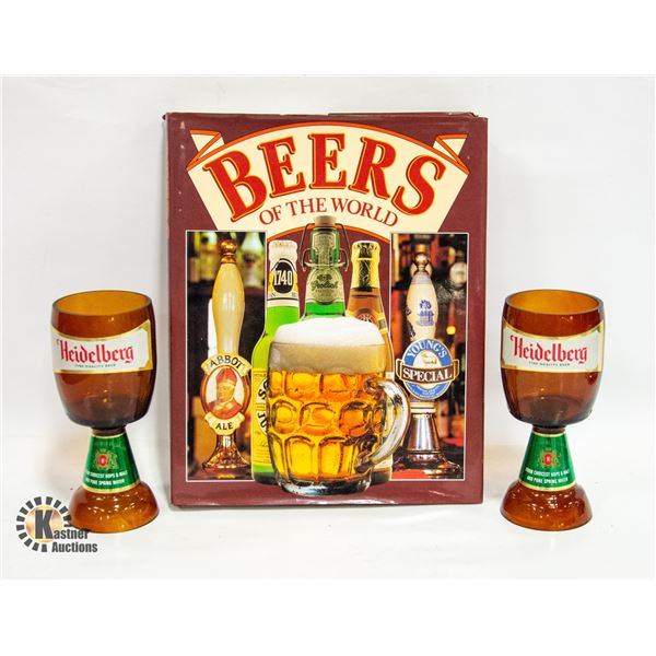 LOT OF 2 VINTAGE HEIDELBERG GLASSES WITH