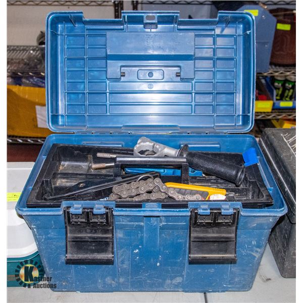 MASTERCRAFT TOOL BOX WITH ASSORTED TOOLS
