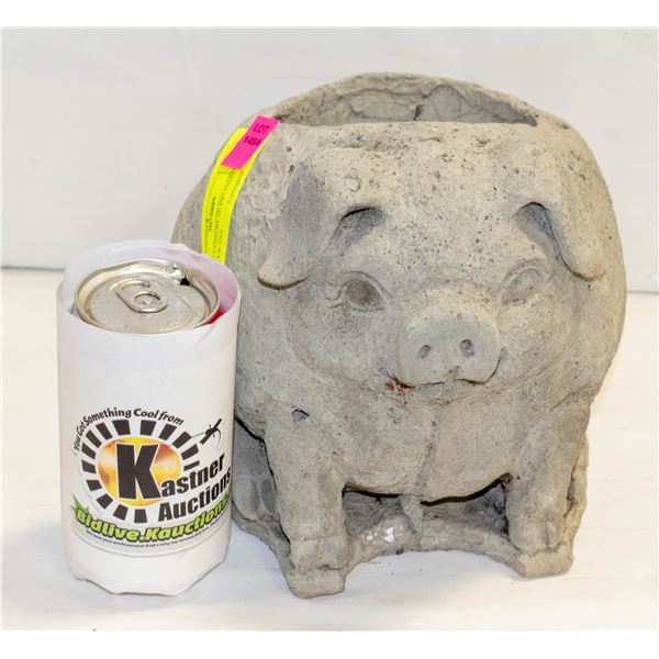 HEAVY CONCRETE PIG GARDEN PLANTER 7X9