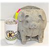 Image 1 : HEAVY CONCRETE PIG GARDEN PLANTER 7X9