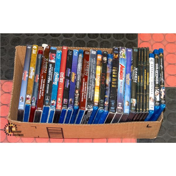 BOX WITH 26 AVENGERS DVD MOVIES ONLY -
