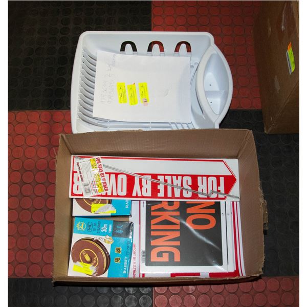 BOX WITH NEW DISH DRYING RACK + MORE