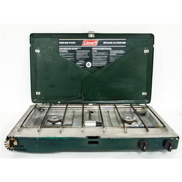 COLEMAN 2 BURNER PROPANE STOVE WITH