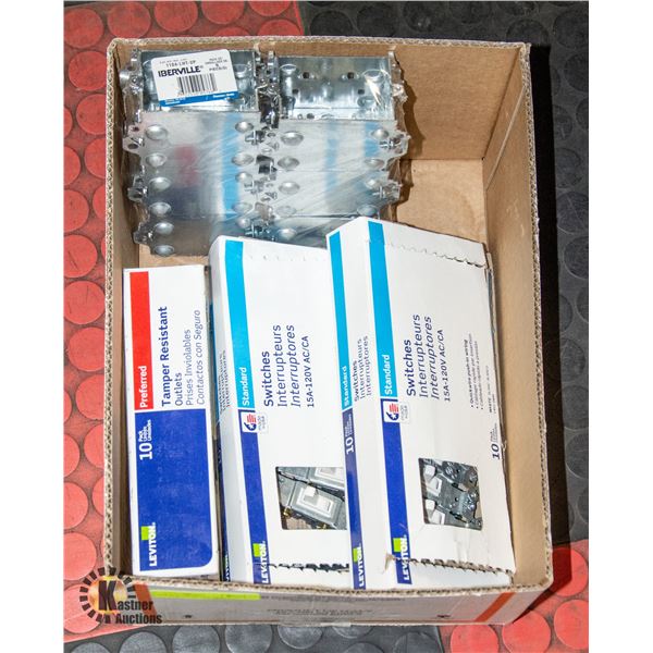 LEVINGTON SWITCHES AND OUTLETS WITH DEVICE BOXES