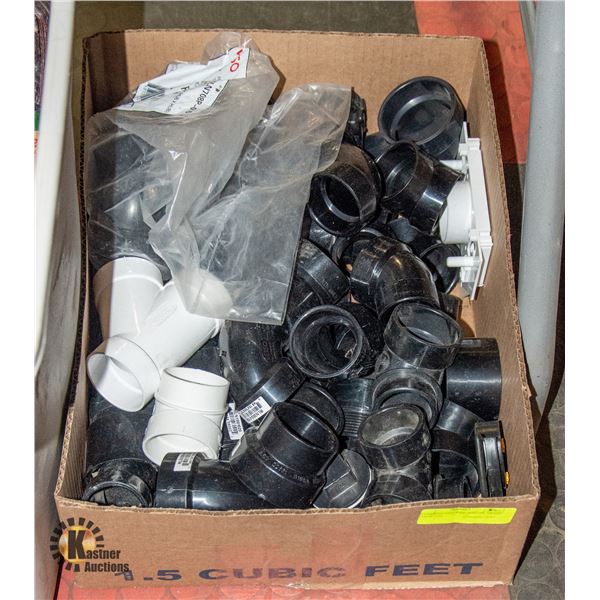 PLUMBING PVC PIPE, JOINTS, TRAPS ASSORTED