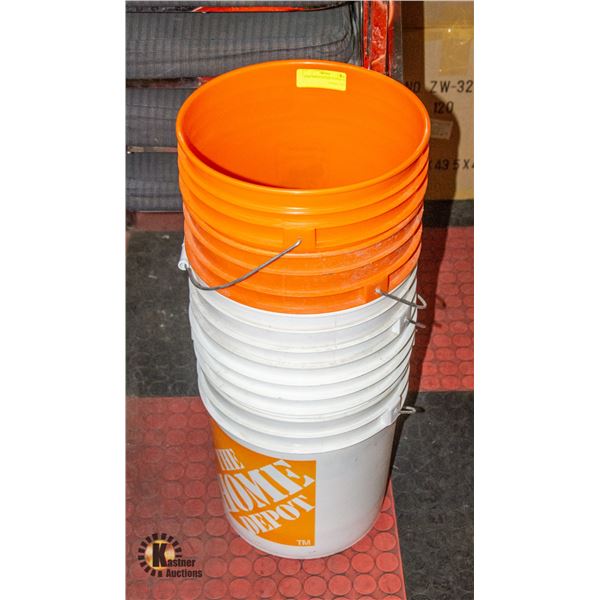 HOME DEPOT BUCKET PLASTIC 5PC