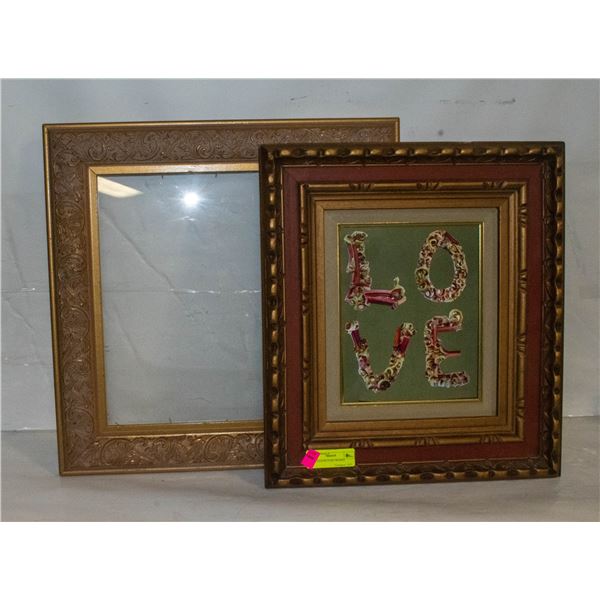 2 PC GOLD PICTURE FRAMES