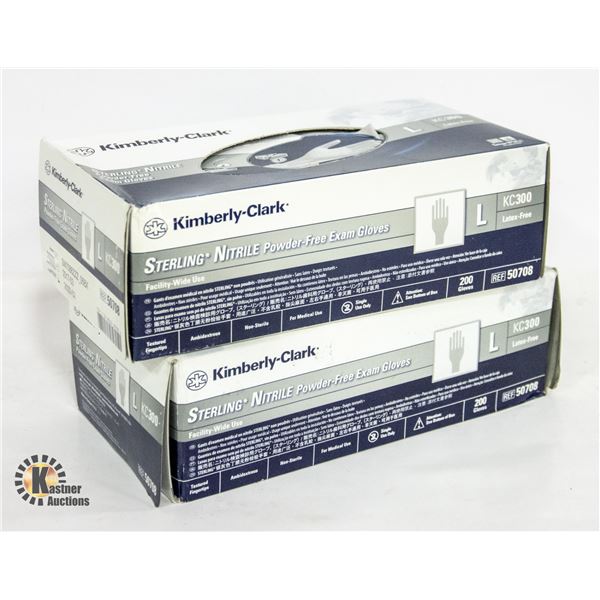 2 BOXES OF KIMBERLY CLARK EXAM GLOVES 200 PER BOX