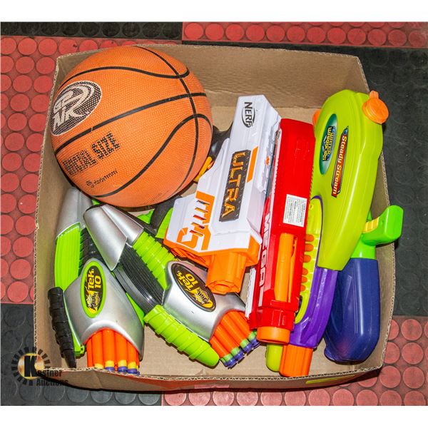 BOX WITH REDSTROM OFFICIAL SIZE BASKETBALL,